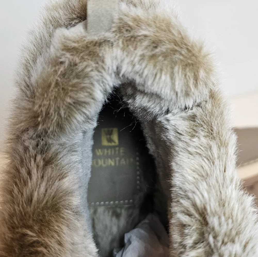 White Mountain Womens Tamarin Puffer Fur-Lined Ankle Boots Size 9.5 New